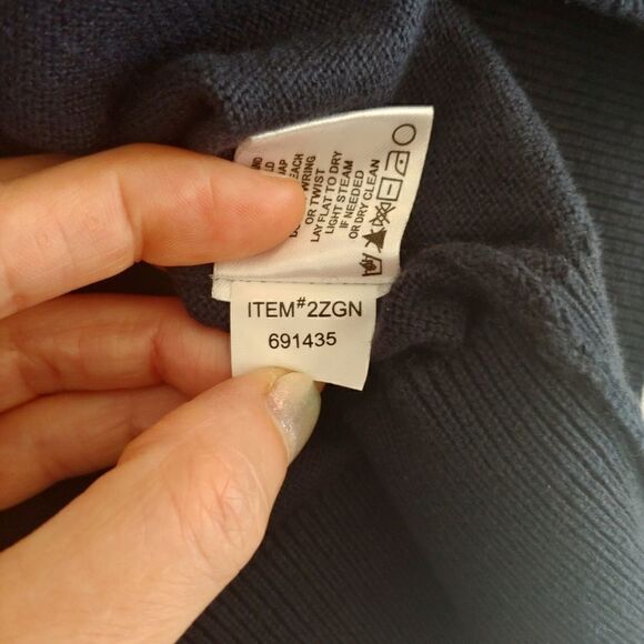 Orvis Mens Cotton/Silk/Cashmere Blend Crewneck Sweater Navy Blue Size L - Picture 6 of 6